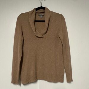 Charter Club Cashmere Shawl Collar Pullover Tan Sweater Size Small